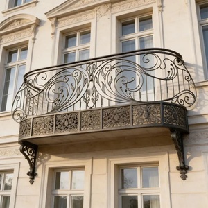 Rampe de balcon en fer forgé traditionnelle KHP, modèle KHP-BRO-02, résistante à la rouille, montage facile, motifs décoratifs pour usage extérieur - Product Image 2