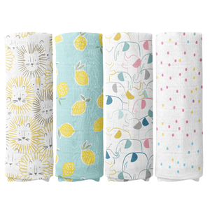 Muslin Swaddle Blanket 4 Pack Organic Cotton Hooded Baby Bath <b>Towel</b> Soft Breathable Newborn <b>Wrap</b> Custom Wholesale OEM - Product Image 3