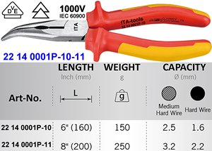 Alicates de Punta Curva Aislados de 1000V con VDE - Product Image 2
