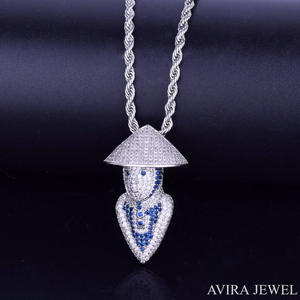 Iced Moissanite Hip Hop <b>Pendant</b> <b>Solid</b> 925 Sterling Silver <b>Gold</b> Rose <b>Gold</b> Plated Nickel-Free Lead-Free Unisex Luxury Statement - Product Image 1