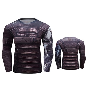Custom Sublimated Compression Gym Shirts Long Sleeve BJJ Rashguard MMA <b>Mens</b> Rash Guard - Product Image 1