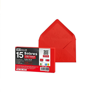 Enveloppes en papier rouge 75x120 mm - Durables et attrayantes, fabriquées en Espagne pour l'envoi postal et les célébrations - Product Image 2