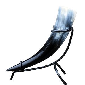 Corne à boire viking avec support en fer pour la consommation à domicile, au restaurant, au bureau et lors de fêtes. Qualité supérieure et de premier ordre. - Product Image 1