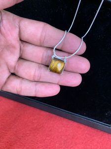 Colgantes de Piedra Natural Ojo de Tigre, Colgantes de Plata Alemana con Piedra de Nacimiento, Collares Delicados Hechos a Mano a Precios de Mayoreo - Product Image 4