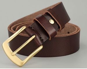 Ceintures en cuir véritable de qualité supérieure, polies, noires, vintage, à la mode, pour hommes, style quotidien, avec boucle rectangulaire en métal faite à la main - Product Image 5