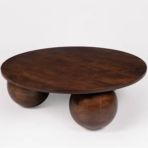 Modern Round Solid Wooden Handmade <b>Coffee</b> <b>Table</b> with Ball-Shaped <b>Legs</b> <b>for</b> Living Room - Product Image 2