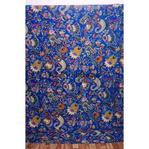 Colcha Kantha india hecha a mano con estampado de bloques, 100% algodón, colcha floral multicolor vintage Gudri para hotel - Product Image 6