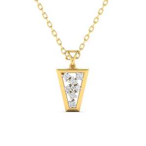 Collier pendentif de luxe en argent sterling 925 plaqué or avec diamants de laboratoire en forme de triangle pour femmes, bijoux fins - Product Image 6