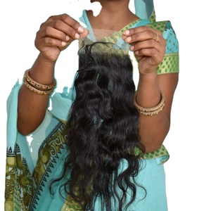 Extensiones de cabello humano virgen sin procesar del vendedor, cutícula alineada ondulado 5*5, cierre de onda natural, cabello humano sin procesamiento químico - Product Image 6