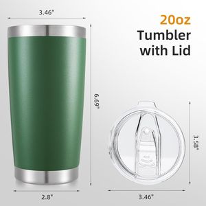 Tumbler Isolato in Acciaio Inox da 20 oz con Doppia Parete Sottovuoto e Coperchio, Tazza da Caffè con Rivestimento in Polvere, Bicchieri Termici - Product Image 3