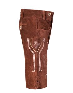 Shorts Lederhosen légers en daim pour hommes, style traditionnel bavarois allemand, pour l'Oktoberfest, à devant plat, avec braguette boutonnée, couleur unie, décontractés, vente en gros - Product Image 6