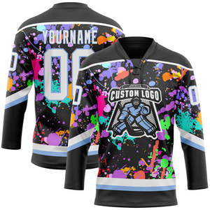 Camiseta de Hockey Sublimada Personalizada con Estampado Frontal, Unisex, Cuello en V, Absorbe la Humedad, con Nombre, Número y Equipo, Sin Mangas - Product Image 2