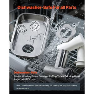 Tritacarne Elettrico Commerciale con Capacità di 7 Libbre/min # Smerigliatrice Industriale 12 con 2 Lame in Acciaio Inossidabile e 2 Piastre di Macinazione - Product Image 5