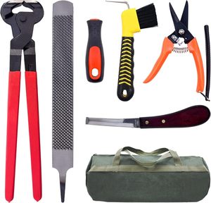 Kit de Herramientas Ortopédicas de Alta Resistencia para Herradores, Set Profesional para el Cuidado de Pezuñas de Caballos, Alicates, Escofina, Cuchillo para Pezuñas, Martillo, Herramientas para el Recorte de Pezuñas Equinas - Product Image 5