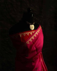 Nouveau Sari indien traditionnel en soie brute imprimé Patola multicolore et tendance pour femmes, idéal pour les fêtes, à prix de gros - Product Image 5