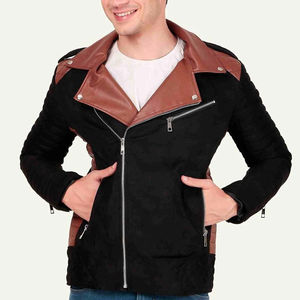 Chaqueta de Cuero Personalizada para Hombre - Estilo Urbano de Color Sólido, Lista para el Invierno, Cuello Alto, Logotipo Frontal Personalizable - Product Image 4