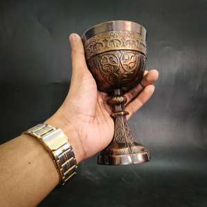Cáliz de Bronce Antiguo, Copa Medieval con Caja de Terciopelo, Vasos para Beber, Recipiente para Bebidas, para Bodas, Decoración del Hogar, Regalo - Product Image 6