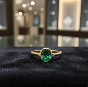 Anillo Ovalado Verde Talla 6 de EE. UU. 10x12mm con Circonita Cúbica 8g, Plata de Ley 925 Bañada en Oro de 18K, Anillo de Cóctel Elegante Hecho a Mano, Joyería con Piedras Preciosas, Regalo - Product Image 6