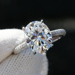 Bague en Moissanite de style vintage à taille ovale pour femme, bijoux de mariage et de fiançailles, prix de vente à l'exportation - Product Image 5