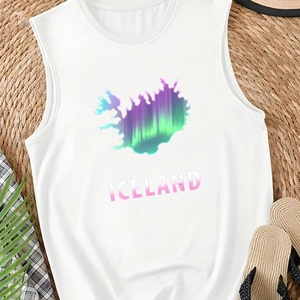 Iceland Northern Lights silueta Chaleco casual para mujer - Product Image 2