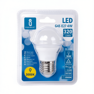 Lampadina LED G45 E27 4W 3000K Luce Calda 320Lm Ampio Angolo 25000H - Product Image 2