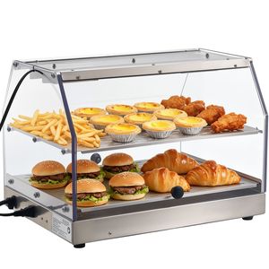 Espositore Scaldavivande Commerciale a 2 Livelli 450W con Ripiani Rimovibili, Porta a Doppia Faccia, Controllo Temperatura 85°C, Metodo Manuale - Product Image 3