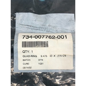LAM 734-007762-001 Quad Ring, <b>Seal</b>, 9.475 ID X - Trusted Global Legacy Semiconductor Equipment and Parts at - Product Image 1