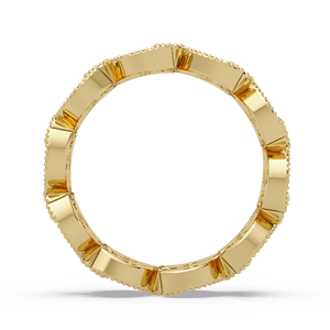 Anillo de Eternidad con Diamantes Cultivados en Laboratorio, Corte Redondo, Forma Marquise, Oro Puro de 14K, Anillo de Joyería para Aniversario de Bodas, Diseño Milgrain, Superventas - Product Image 4