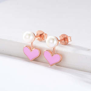 Pendientes de Plata de Lujo con Forma de Corazón Blanco, Unisex, con Engaste de Garra, para Uso Diario - Product Image 6