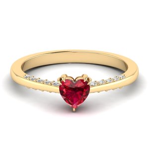 REYES Exquisite Heart Shape 0.5 Carat Red <b>Garnet</b> Gemstone <b>Ring</b> in 925 Sterling <b>Silver</b> VVS Moissanite Engagement <b>Rings</b> For Women - Product Image 6