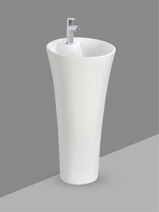 Modern Round Ceramic One Piece Wash <b>Basin</b> Full Pedestal Floor Standing Sink Sparrow Design Luxury Hand Wash <b>Basin</b> For Bathroom - Product Image 2