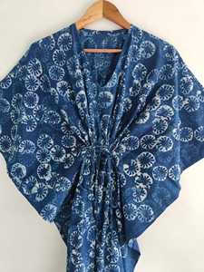 Latest Design Summer Fashion Printed Beach Wear Bohemian Long Kaftan Women Cotton Kaftan Ethnic Wear Beach Cover <b>up</b> Dress - Product Image 2