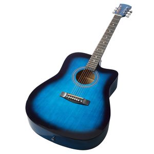 Chitarra Acustica Blu da 41 Pollici con Forma Dreadnought, Cutaway, Corde, Capotasto, Accordatore, Borsa per il Trasporto, Chiave per Accordatura, Strumento per Principianti - Product Image 2
