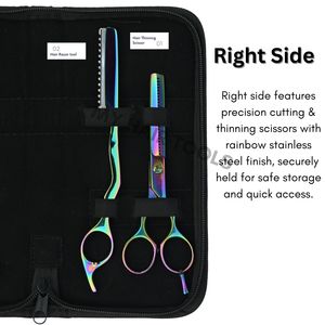 Juego de herramientas de peluquería con tijeras de barbero, tijeras de entresacar y juego de herramientas de afeitado de acero inoxidable, herramientas para extensiones de cabello. - Product Image 4