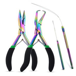 All-in-1 Hair Extension Tools Kit Rainbow Micro Beads Hair <b>Pliers</b> & Scissors <b>Set</b> - Product Image 3