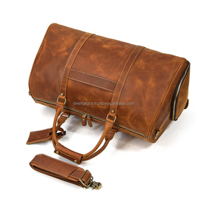 Bolsa de Viaje de Gran Capacidad, de Cuero Genuino, con Cierre, Impermeable, Plegable, para Gimnasio y Deportes, con Compartimento para Zapatos, Logotipo Personalizado, OEM, ODM - Product Image 1