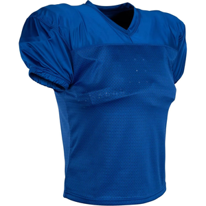 Camiseta de Fútbol Americano Azul Rey para Hombre, Cuello en V, Manga Corta, Malla de Poliéster Transpirable, Corte Regular - Product Image 1