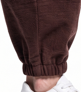 Pantalon de survêtement décontracté pour homme avec cordon de serrage à la taille, 100 % coton molletonné respirant, épais, pour l'hiver, style streetwear - Product Image 5