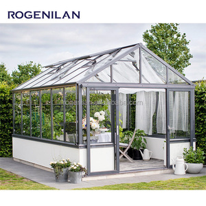 ROGENILAN Sunroom Último diseño Invernadero <span class=keywords><strong>de</strong></span> jardín <span class=keywords><strong>de</strong></span> aluminio Invernadero aislado Prefabricado - Product Image 3