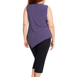 Camiseta sin Mangas Casual de Jersey para Mujer Talla Grande, Diseño Sólido en Varios Colores Brillantes, Cuello Redondo - Product Image 2