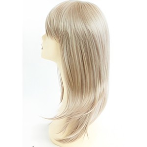 Perruque synthétique complète - Perruque droite à boucles en C, superposée, avec frange - Product Image 2