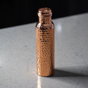 Botella de Agua de Cobre con Tapa, Acabado Martillado, Juego de Bebidas Portátil para Uso Doméstico - Product Image 4