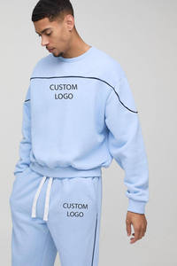 Conjunto de chándal azul claro personalizado para hombre, sudadera, pantalones deportivos, ropa de calle informal a juego, ropa deportiva de dos piezas - Product Image 6