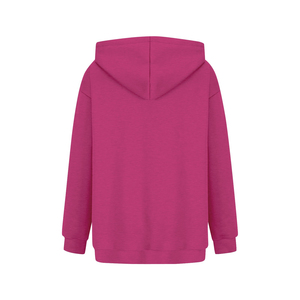 Sweat-shirt à capuche surdimensionné pour femme, couleur unie, en coton tricoté, manches longues, avec poches, pour l'automne - Product Image 2