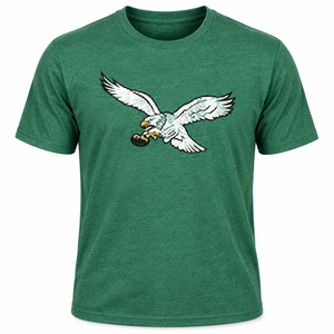 Camiseta de Hombre con Gráfico de Águila Verde, Manga Corta, Cuello Redondo, Estampada, Informal, 100% Algodón Jersey, Corte Regular, Diseño Animal - Product Image 1