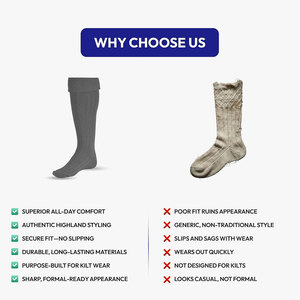 Best Selling Mens Highland Kilt Hose <b>Socks</b> Traditional Scottish Wool Blend <b>Long</b> <b>Socks</b> Top Selling Fit for Formal and Casual Kilt - Product Image 3