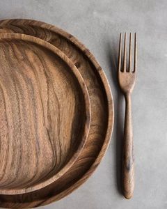 Plateaux de service en bois d'acacia poli, logo personnalisé, jetables, compatibles lave-vaisselle, design moderne pour les fêtes - Lavie Creations - Product Image 5