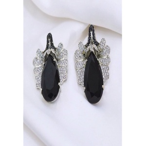 Alluring High Quality Brass Silver Plated Zircon Trendy <b>Stud</b> <b>Earring</b> Women Evening Look Party Wear Fashion Collection - Product Image 1