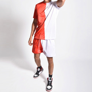 Conjunto de ropa de playa para hombre, conjunto de verano de camiseta y pantalones cortos, conjunto de 2 piezas, conjunto deportivo transpirable de pantalones cortos para hombre, conjunto de tela de algodón tejida. - Product Image 2