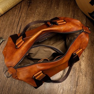 Bolsa de Viaje Impermeable de Cuero Genuino, Bolsa de Gimnasio de Gran Capacidad, Bolsa de Viaje para Pasar la Noche, Logotipo Personalizado - Product Image 4